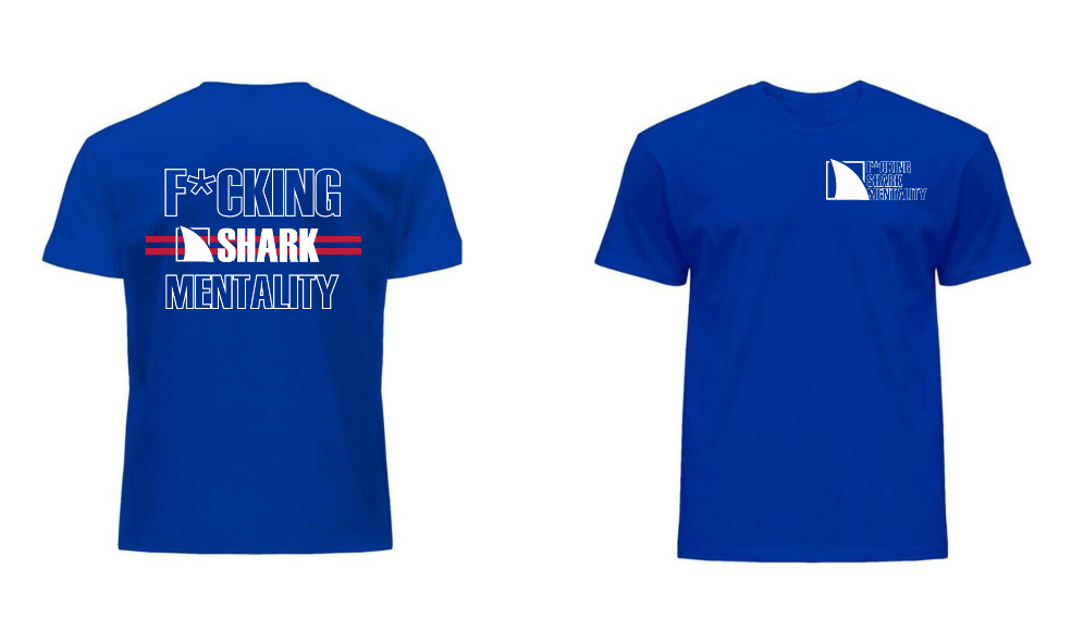 3 - Camiseta F*cking Shark Mentality #003 AZUL (unisex)