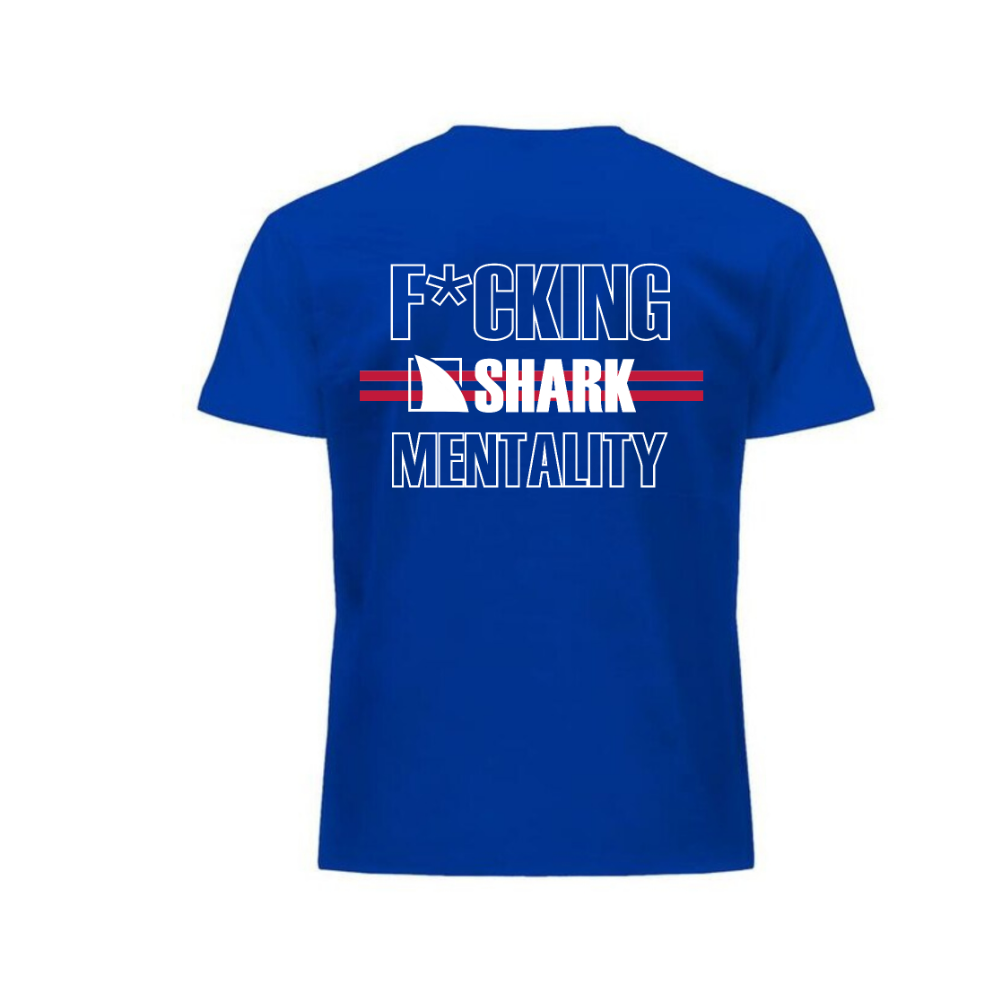 3 - Camiseta F*cking Shark Mentality #003 AZUL (unisex)